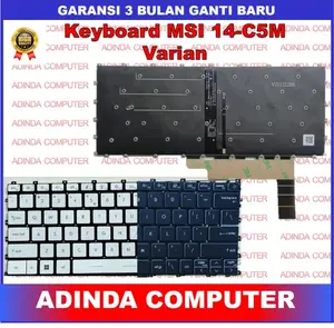 KEYBOARD MSI MODERN 14 C5M C12M C12MO C13M C5M C7M 14-C11M 14-C12M 14-C13M WHITE BLACK BACKLIGHT BACKLITE