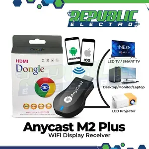 ANYCAST M2 PLUS Dongle HADEEMI Alat Penghubung HP Mirroring ke Proyektor TV Monitor PC Miracast WIFI Receiver ORIGINAL BERGARANSI