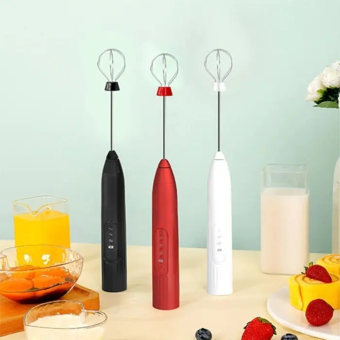 Hand Mixer Mini 2in1 Pengocok Telur Whisk Milk Frother USB Charge HMW1 - Putih