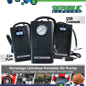 Pompa Ban Elektrik Udara Portable Air Pump Automatic Stop, Bisa Cek Tekanan Angin dengan Mudah, BERGARANSI RESMI - RepublikElektro