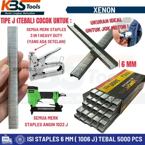 Mata Staples Tembak 1006J Xenon / J1006 Isi Staples Tembak 6mm Sadel Jok Motor (5000 Pcs)