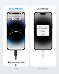 Gambar ANKER 322 KABEL CHARGER MFI USB TYPE C TO LIGHTNING 6FT A81B6 - Black dari GGSTORESBY Kota Surabaya 5 Tokopedia
