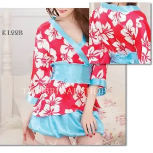 Set Lingerie Dewasa Kimono Wanita Jepang Motif Bunga Modern KL22B