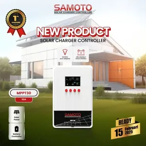 SAMOTO MPPT30 Solar Charge Controller 30A SCC PV Solar Panel Tenaga Surya PLTS LCD Display MPPT30A DC 12V 24V
