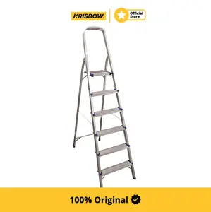 Krisbow Ladder Tangga Aluminium Dengan Handle 6 Step 1,3 M