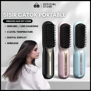 Catokan Sisir Pemanas dan Pelurus Rambut Portable / Portable Heated Hair Comb Catokan Sisir Pemanas dan Pelurus Rambut Portable / Portable Heated Hair Comb