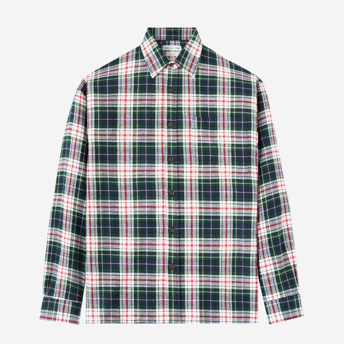 Gambar Kemeja Flannel - College Days Long Sleeve Plaid Shirt - White Navy dari Tenue de Attire Kota Administrasi Jakarta Selatan Tokopedia