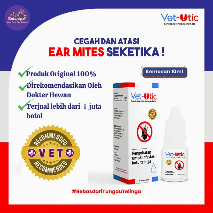 Obat Tetes Telinga Hewan Kucing Anjing anti kutu jamur Vet Otic 0