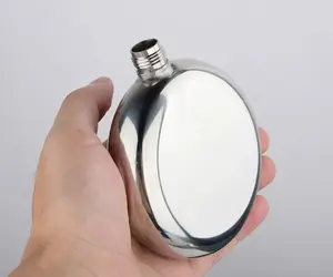 Bottle Wine Bir Hip Flask Round Shape Stainless Steel 5oz - B-5 Tempat Minum