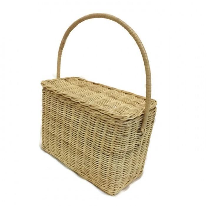 Gambar Kerajinan Tangan Rotan - Keranjang Tenteng Tutup Kotak 21x30x11cm dari Tanaga Online Shop Kota Administrasi Jakarta Barat Tokopedia
