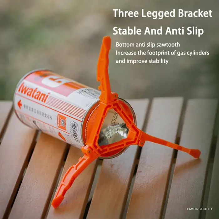 【LIPAT PORTABLE】Bracket Canister Gas Ringan - Dudukan Tabung Stabil untuk Camping/Hiking, Cocok Kompor 250gr & 450gr (Anti Slip, Tahan Lama) 6
