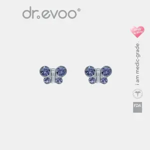 dr.evoo anting anak anti alergi - Butterfly Tanzanite SS