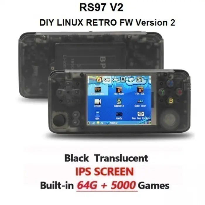 RS97 V2 - 64GB Emulator Retro Game Console Alt ANBERNIC Isi 5000 Games
