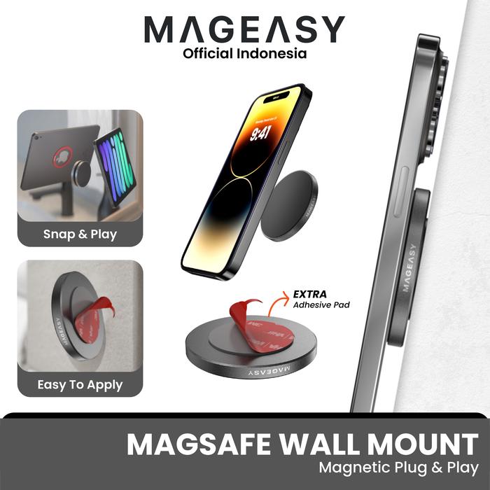 Gambar MagEasy Magnetic Wall Mount Phone Tablet Holder Magsafe dari SwitchEasy Official Kota Administrasi Jakarta Barat Tokopedia