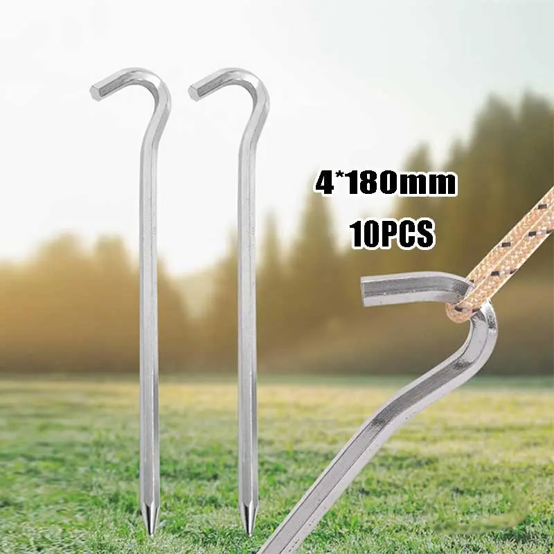 10pcs Pasak Tenda Aluminium Alloy Hexagonal Anti Karat Awet Panjang 18 Cm