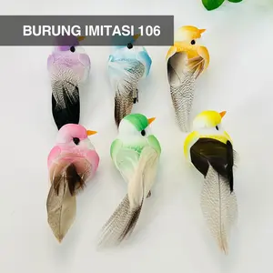 Bird Decoration Burung Palsu Miniatur Burung Burung Imitasi Warna Warni untuk Dekorasi Pajangan