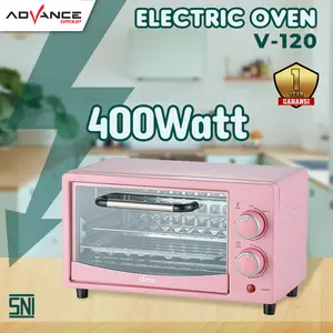 【READY】NEW!!! 12L (Oven Listrik )warna cantik 400 Watt Advance VOTRE Electric Oven V-120 Kapasitas low watt big 12L Soft Pink / Soft Green Garansi Resmi Advance 1 Tahun