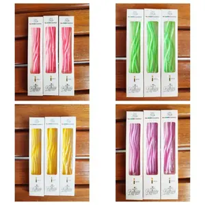Lilin Spiral Pastel, Lilin Kue Panjang Ulir, Lilin Pastel, Lilin Kue
