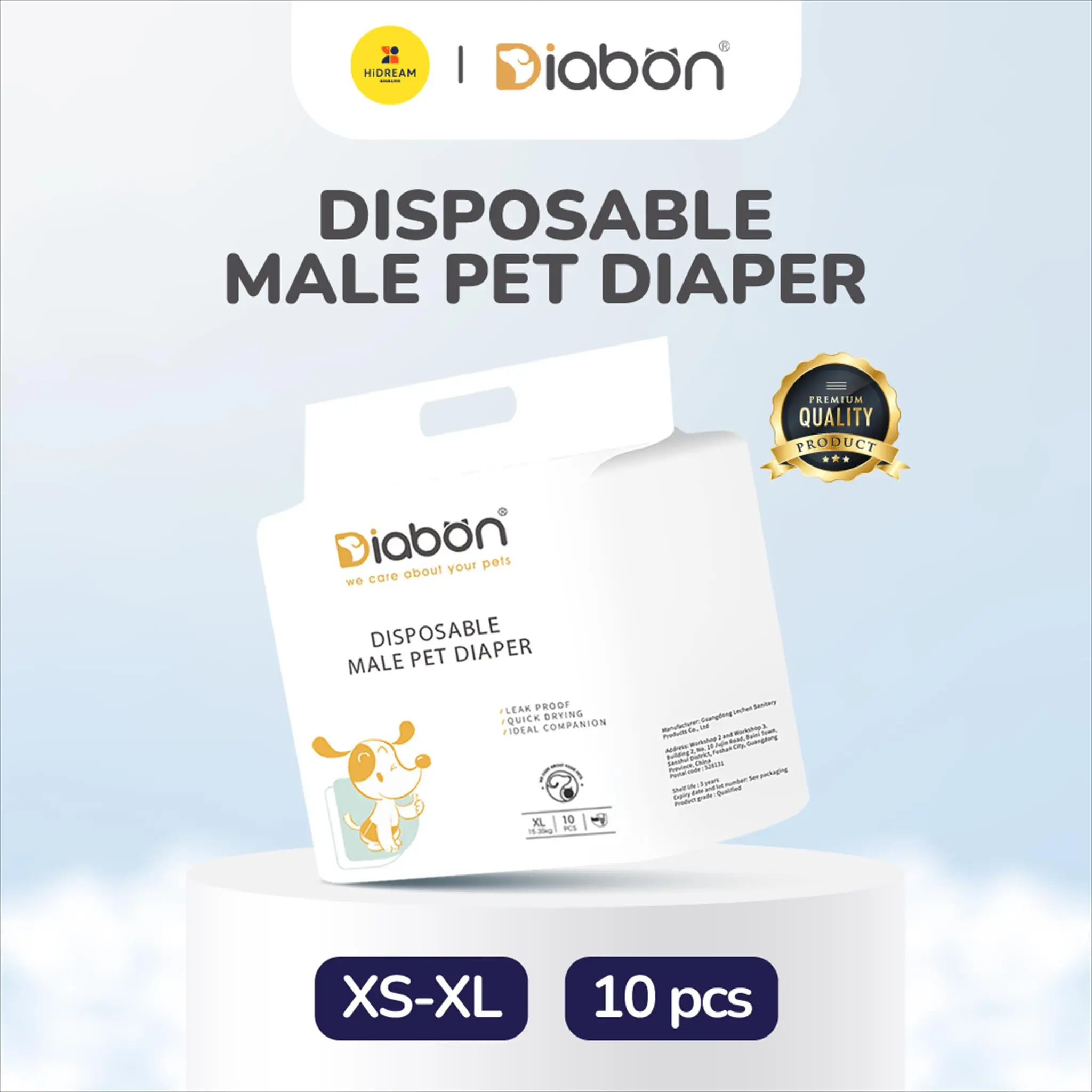 DIABON MALE Pet Dog DIAPER Popok Anjing Kucing Jantan Premium