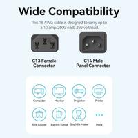 Gambar Kabel Power CPU VENTION ZCGBAC C13 Connector 3-Prong Power Cord 1.8 M dari BORONG KOMPUTER Kota Administrasi Jakarta Barat 3 Tokopedia