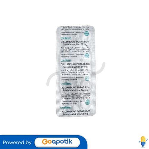 DICLOFENAC POTASSIUM MEDIKON 50 MG STRIP 10 TABLET
