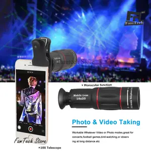 FTS LENSA  4 in 1 Lensa APL-T18XBZJ5 Camera Lens 18X Zoom Telescope Cocok Untuk Mengabadikan Konser
