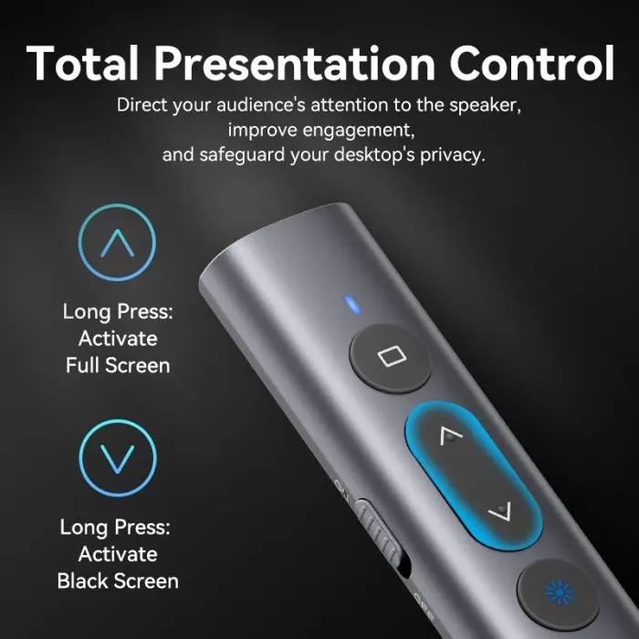 Vention Wireless PowerPoint Presentation Green Laser Pointer 2.4Ghz With USB C Charging Cable - KQJ 1