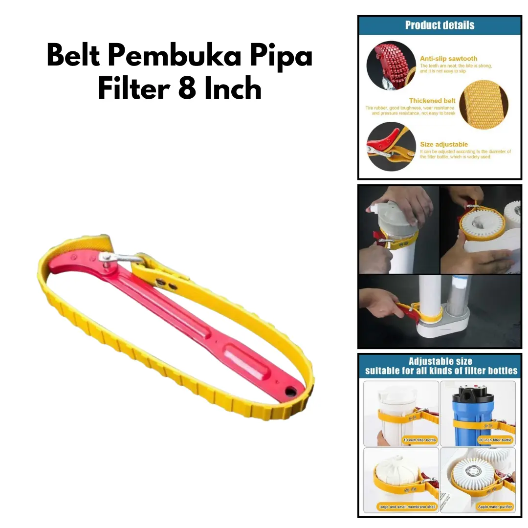 SPCR Alat Pembuka Pipa Filter Belt Wrench Puller Strap Opener 8 Inch SR7D1I