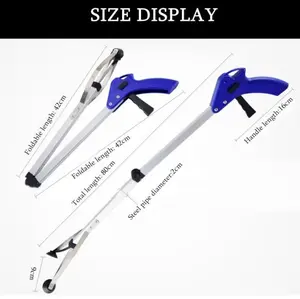 Penjepit Grab Stick Stainless Alat Tongkat Jepitan Sampah Ambil Baju - PCK-01 lekuk