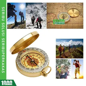 Vintage Kompas 1P / Compas Warna Emas Kiblat / Compas Warna