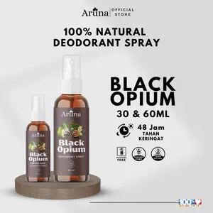 Deodorant Tawas Spray by ARUNA| Aroma Black Opium  |  Deodorant Spray Anti Bau Badan Ampuh Mengatasi Bau Burket | Crystal Deodorant | Natural Deodoran