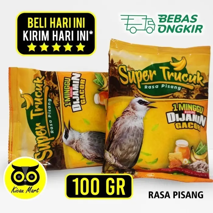 VOER SUPER TRUCUK SEMPATI PUR PISANG PAKAN BURUNG TRUCUKAN PLECI VOERT