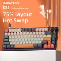 Jual APAYADO K82 Gaming Keyboard with Metal Knob, Hot-Swap Mechanical ...
