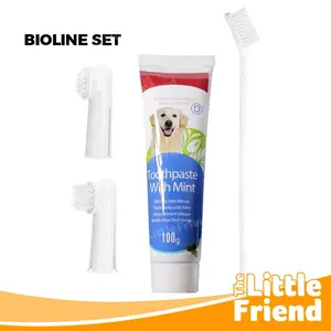 Sikat Pasta Gigi Set Pembersih Karang Gigi dan Bau Mulut Anjing Mint - BIOLINE SET