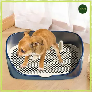 Tempat Pipis Anjing Kucing Latihan Buang Air dengan Pad Mesh & Tray Bawah Pet Training Potty Tray Detachable