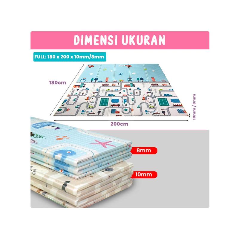 Product Introduction of Goto [COD] Shiro Playmate Bayi Matras Lipat Playmat Anak Tebal 180x200 cm 0