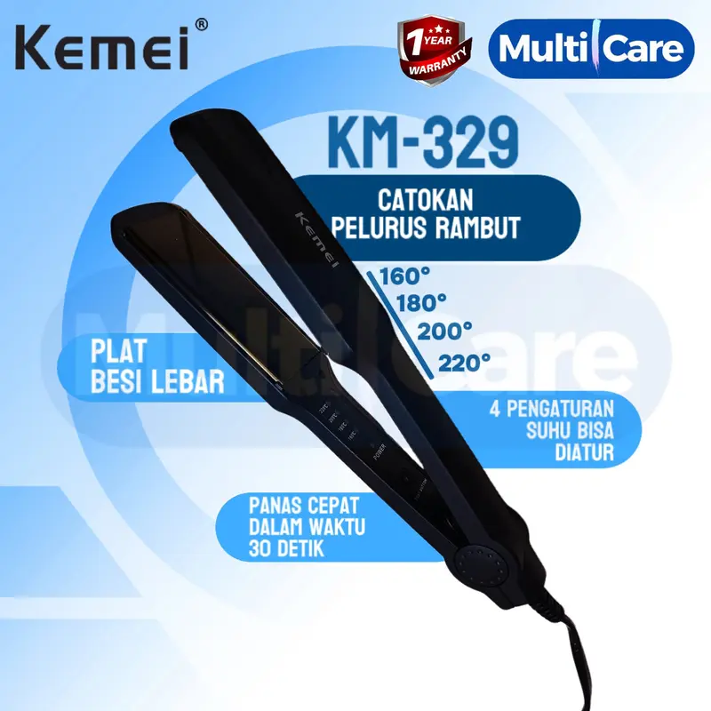 alat catok rambut KEMEI 329 berkualitas Profesional Hair Straightener 0