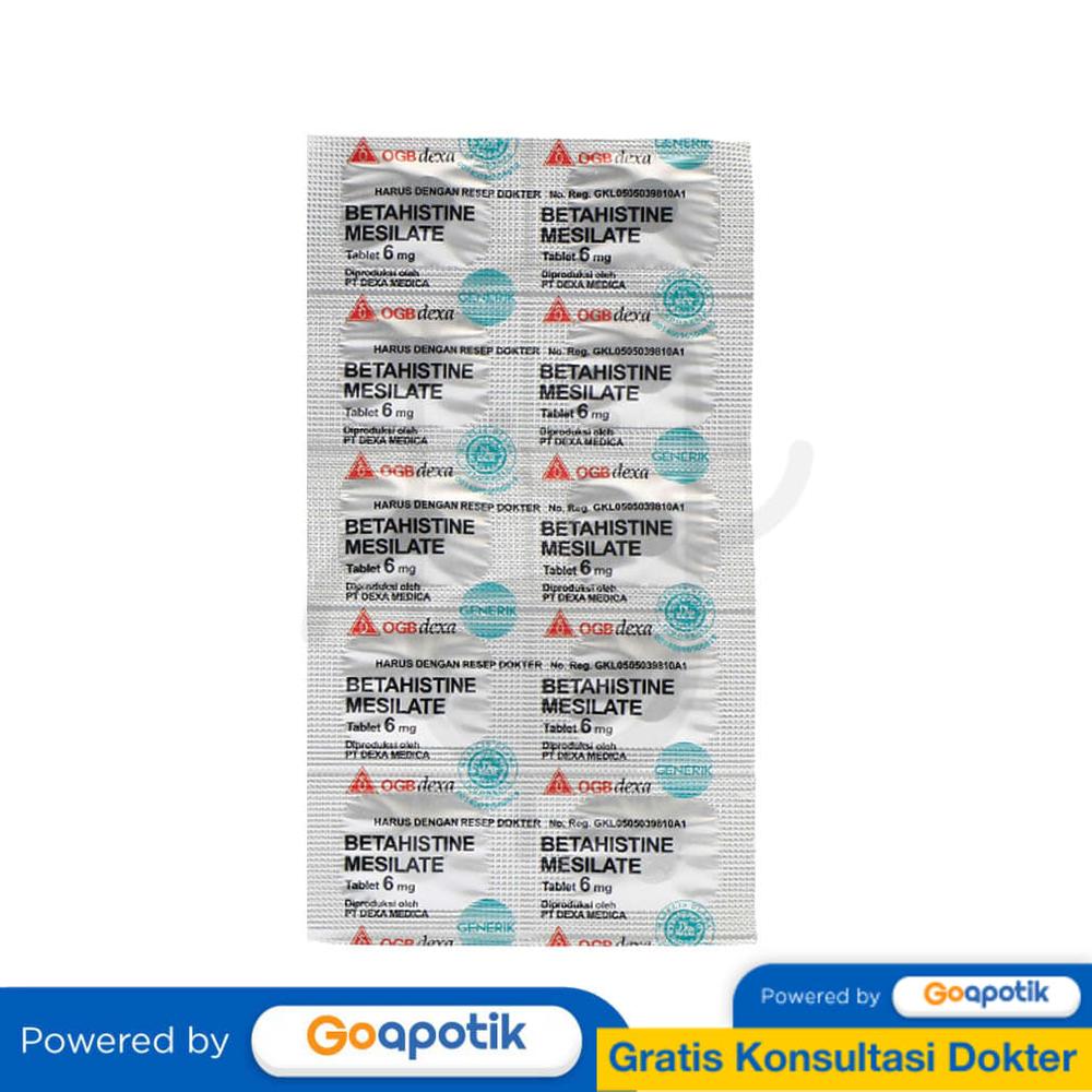 BETAHISTINE MESILATE OGB DEXA MEDICA 6 MG STRIP 10 TABLET / VERTIGO