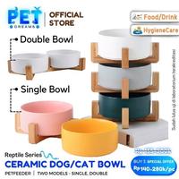 Gambar CERAMIC PET FOOD BOWL TEMPAT MAKAN MINUM MANGKOK KUCING ANJING DOG CAT - Satuan, Hijau, 16x9cm dari Pet Dreams Kota Administrasi Jakarta Barat 1 Tokopedia