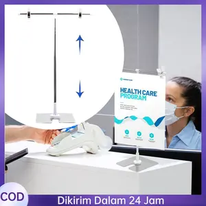 1set stand banner berdiri Stand Jualan Adjustable Banner Standing Stand Meja Jepit Penyangga Poster/Poster Frame Penyangga Banner