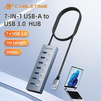 Gambar 7 in 1 USB Hub 3.0 Multi Ports With Long Cable For Laptop PC CABLETIME dari XLink Jakarta Kota Administrasi Jakarta Barat 2 Tokopedia