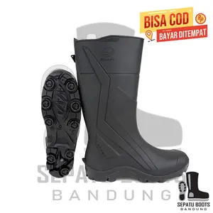 Sepatu Boot Tinggi TERRA GP Hitam AP BOOTS Anti Slip Air Lentur Nyaman Ringan Lokal Karet Perkebunan