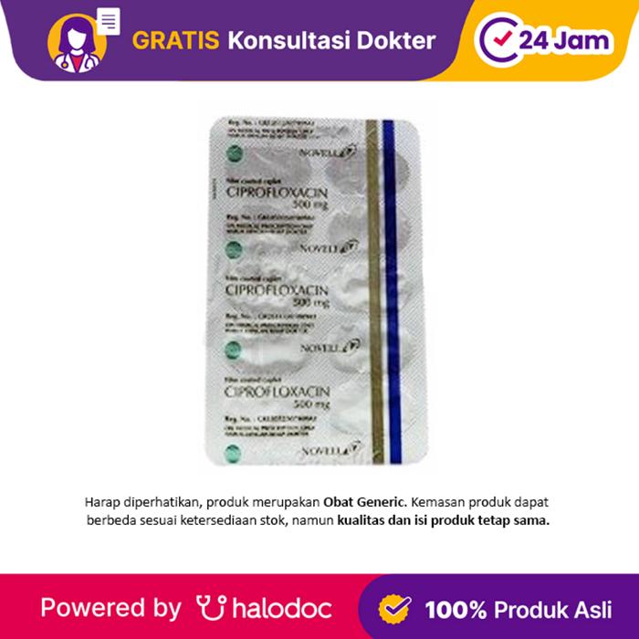 Ciprofloxacin 500 mg 10 Tablet - Antibiotik - Halodoc