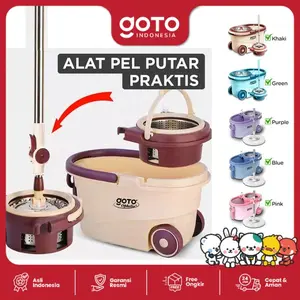 Goto Ophelia Spin Mop Ultra Alat Pel Pelan Set Putar Pembersih Lantai