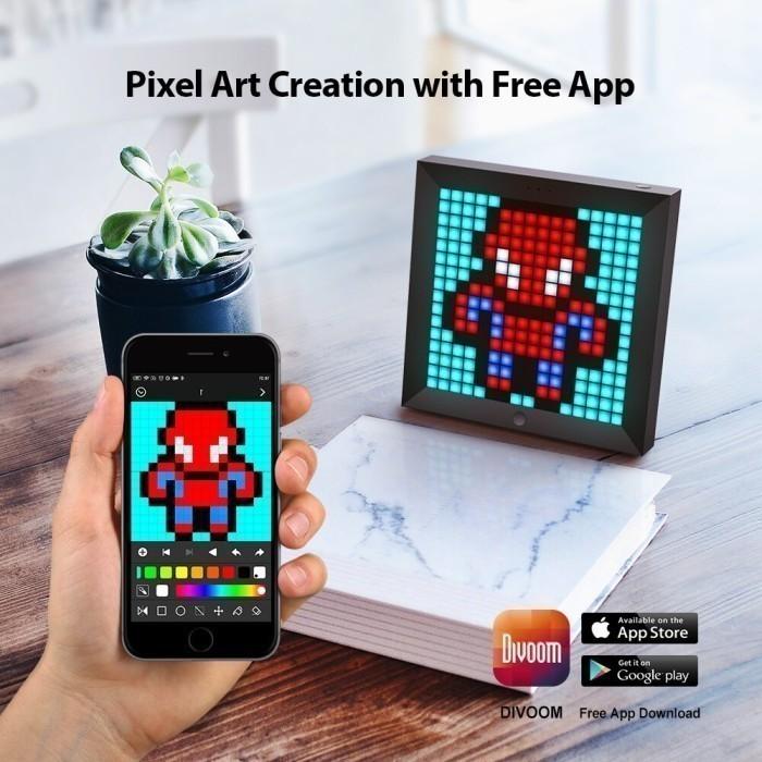 Gambar DIVOOM PIXOO - DIY Pixel Art Frame 16x16 RGB LED Display App Control dari Tanaga Online Shop Kota Administrasi Jakarta Barat Tokopedia