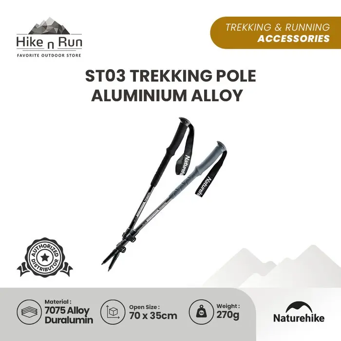 Trekking Pole Naturehike NH17D017-D ST03 Telescopic Aluminium Alloy