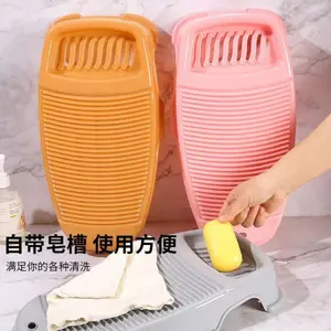 DISKON EM Papan cuci pakaian dengan wadah sabun pembersih