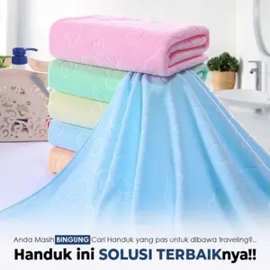 KR Handuk Mandi Jumbo Bahan Microfiber Motif Beruang 70x140