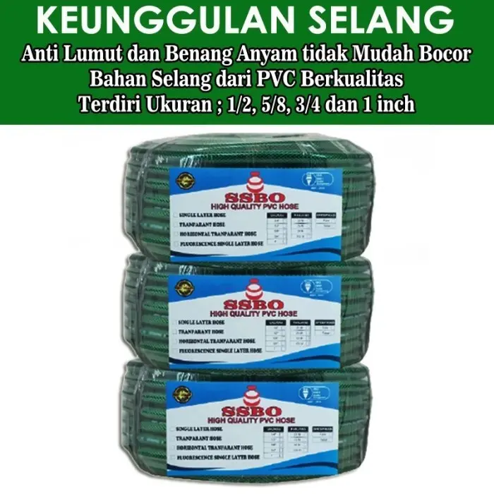 20 METER PAKET SEMPROTAN SELANG AIR SERAT BENANG HIJAU 1/2, 5/8, 3/4 INCH - SEPAKET CUCI MOTOR MOBIL TAMAN KEBUN 6
