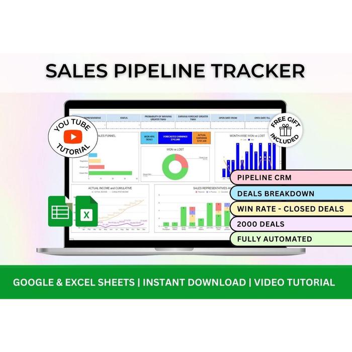 Jual [CD/DVD/Email] Sales Tracker Excel Sales Pipeline Sales Dashboard ...